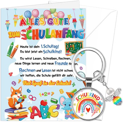 Dailygoody - Eindelijk kinderen schoolpapier - Eerste schooldag - Geschenk voor kinderen - 20,8 x 16,6 x 1,3 cm - Afstuderen - Beschermengel - Geschik..