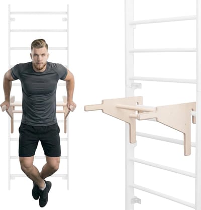 Dip-bars Wandrek - Trainingshandgrepen Kracht - Calisthenics Push-ups - In hoogte verstelbaar - Hout 5cm