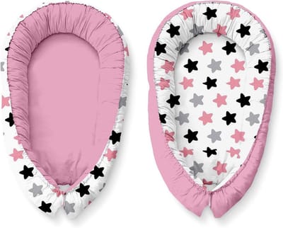 Babynestje Cocon - Baby Bumper - Veilige Slaapplek - Dubbelzijdig Ontwerp - 80x70cm - Veelkleurig