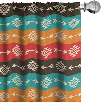 ABAKUHAUS – Azteekse Gordijnen – 2x75x245 cm – Meerkleurig, Mikrofaser