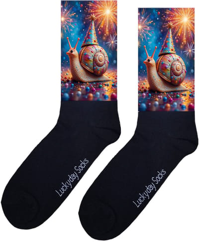 Feest slak - Valentijn sokken - Verjaardag Cadeau - Grappige sokken - Leuke sokken - Hem Haar sokken - Kunst sokken - Vrolijke sokken - Gefeliciteerd - Sinterklaas cadeau - Kerst cadeau - Leuk Cadeau - Socks maken Happy - Maat 37-44