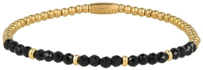 My Bendel - Onyx Power Armband – Edelsteen & Stainless Steel - met Luxe Cadeauverpakking | Sieraden Voor Dames