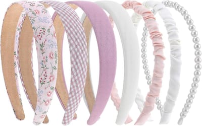 Set van 7 Mode Haarbanden voor Dames - Antislip, Schattige Stoffen, Sprankelende Kleuren - Haaraccessoires voor Vrouwen, Meisjes en Kinderen