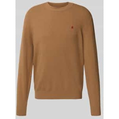 Gebreide pullover van mix van lanawol met ronde hals