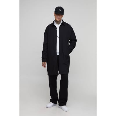 Tall Crinkle Oversized Mac | Black | Size Small