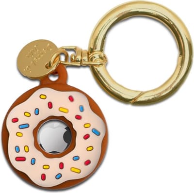 Daity Sleutelhanger Donut- Geschikt Voor Apple AirTag - Wit - GPS - Tracker - Siliconen Hoesje geschikt voor Apple Airtag - Houder Geschikt voor Airtag - Hanger