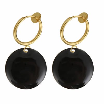 Klem oorbellen -Emaille -zwart-geen gaatje-Charme bijoux