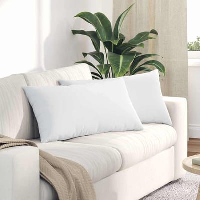 vidaXL - Zitkussens - 2 - st - Stof - Wit - 80 - x - 40 - cm