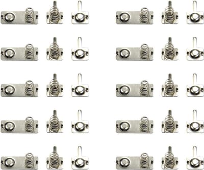 Batterijveercontactplaten - Veercontacten Batterijhouder - Apparaten Repareren - Vernikkeld IJzer - 7 x AAA Batterijen - Zilverkleurig