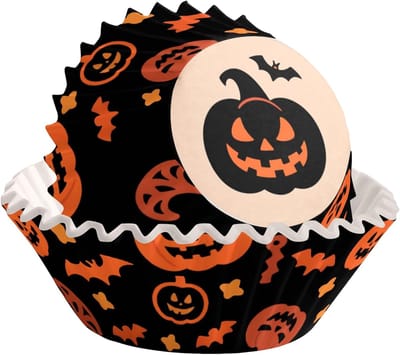 Halloween Cupcake Cases en Muffin Liners voor Feestelijke Decoraties, Zwarte Pompoen Wrapper en Bakvormen voor Trick or Treat Party Supplies