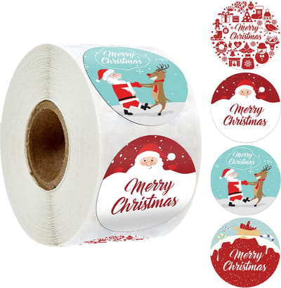 Without Lemon - Kerststickers 2023 - 500 stuks - Sticker size: 3.8cm - Groot - Kerst - Cadeau - Versiering - Verpakking