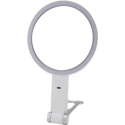 Miroir de Maquillage Lumineux Miroir Grossissant 1X10X Support de Bureau Mural et Miroir de Maquillage Portatif avec gray
