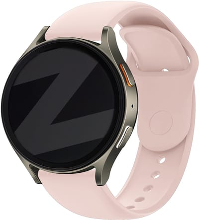 Bandz Smartwatch bandje 20mm siliconen sport 'Easy fit' - geschikt voor Samsung Galaxy Watch 4 / 5 / 6 / 7 (Pro / Classic) / 3 - 41mm / Active 40 & 44mm / FE - Amazfit GTS 1-2-3-4 - Polar Unite / Ignite / Pacer (lichtroze)