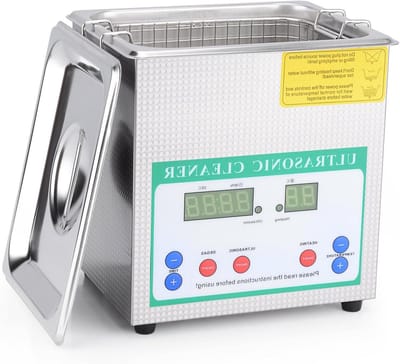 Ultrasone reiniger - Schoonmaakapparaat - Laboratorium reiniging - Digitale timer warmte - 2L tank - Zilver