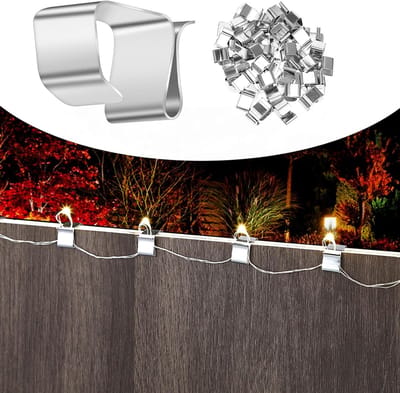 50 Stuks Dakgoot Haken voor Lichtketens, RVS U-Klemmen voor Buitenverlichting, Decoratieve Verlichting Clips voor Feestverlichting en Tuinverlichting