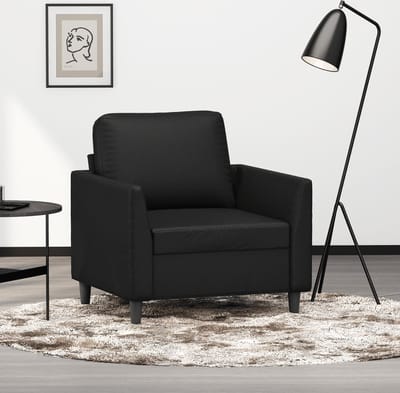 vidaXL - Fauteuil - 60 - cm - kunstleer - zwart