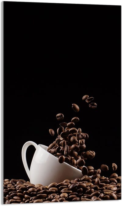 TMK ArtDeko - Snijplank - Glas - 30x52 cm - Koffiemotief