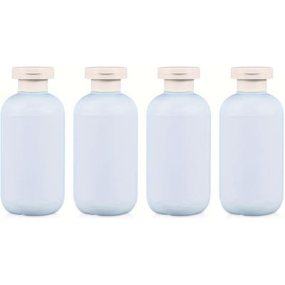 4 Pièces Flacon Souple en PE Peluche Douce Vide Rechargeable pour Lotion Crème et Distribution Cosmétique Bleu 200ml 4PCS white