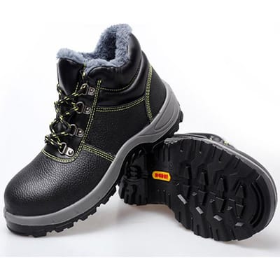 Chaussures de protection du travail Chaussures en coton Chaussures pour hommes Anti-écrasement et anti-pénétration Chaudes et résistantes au froid Chaussures de travail de sécurité protectrices 46 black