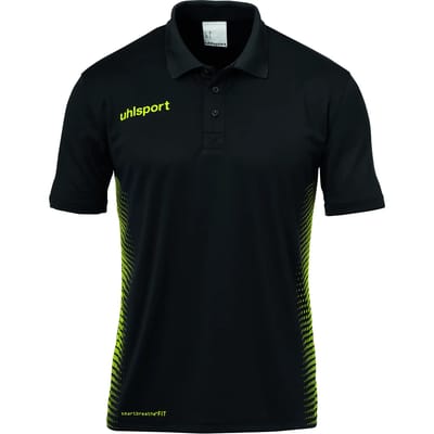 Uhlsport Score Polo Shirt Kind Zwart-Fluo Groen Maat 140