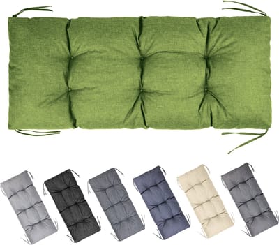 Garronda Bankkussen 120x50 cm – 10 cm dik – Waterafstotend & UV-bestendig – met Banden – Groen GD-AM-Bono