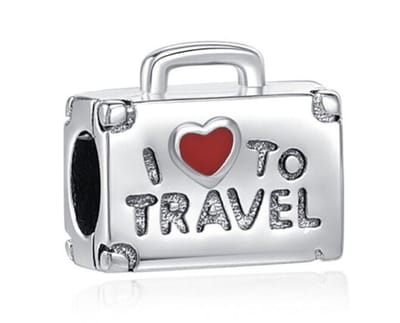Fler® | 925 Sterling Zilver Bedels | I Love To Travel Charm | Past op populaire bedel armbanden (standaard - 3mm) | armbandbedel | Bedel | Reizen bead