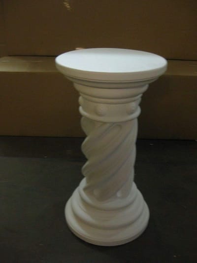 Bloemenzuil Decoratie - Voetstuk Sokkel - Binnen Buiten - Handbeschilderd Design - Hoogte 56cm - Wit