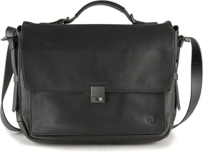 HAROLD'S Leren Business tas Laptoptas met laptopvak Ivy Lane Notebook Briefcase Black Zwart