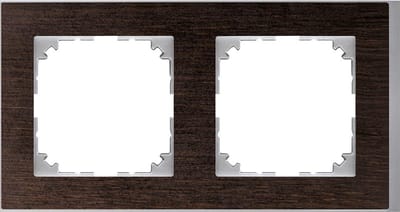Afdekraam M-Pure Decor 2V - Hout Wenge - Systeem M - Schneider Electric - MEG4020-3671