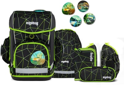 ergobag schooltas Lumi-Edition Cubo Light Set 6-delig CyBär Race zwart