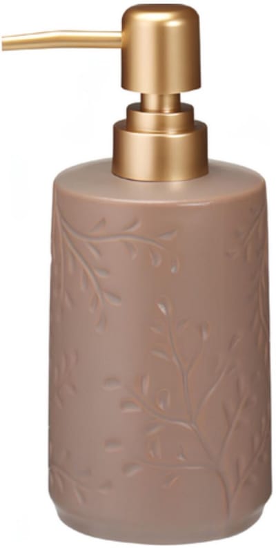 Bathroom Solutions Zeeppompje / dispenser Forrest - taupe - aardewerk - 7 x 17 cm - 370 ml - keuken en badkamer