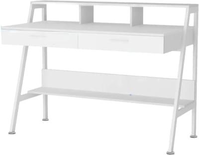 Bureau voor thuis - Met 2 lades - 120 cm - Wit - Computerbureau - Voor volwassenen - Dames