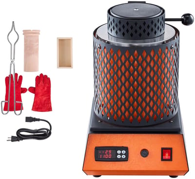 Linkforu - Smeltoven – Hoogoven - Goud – Zilver – Edelmetaal – Sieraden – Juwelier - Goudsmid - 1500/2000 watt - 3 KG - 220 V