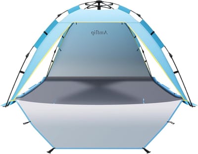 Automatische pop-up strandtent voor 3-4 personen - Geventileerde zonwering met uitbreidbare deuren