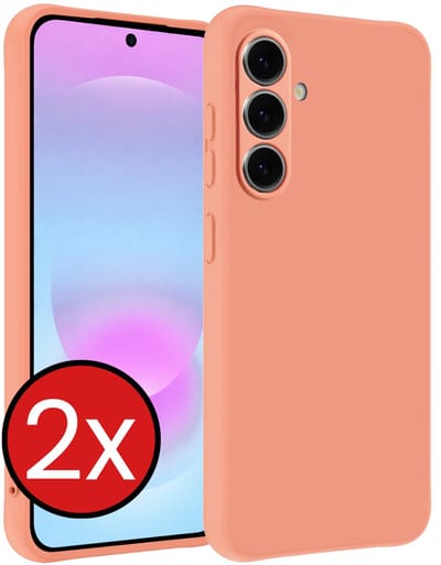 Hoesje - 2 Stuks - Geschikt voor Samsung Galaxy A37 - Sterk & Shockproof - Telefoonhoes - Back Cover - Case Siliconen - Telefoon Hoes - Perzik