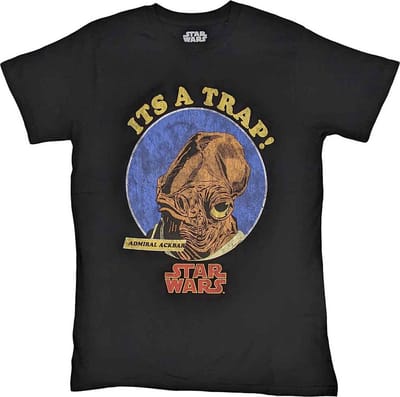 Disney Star Wars - Ackbar It's A Trap Heren T-shirt - S - Zwart
