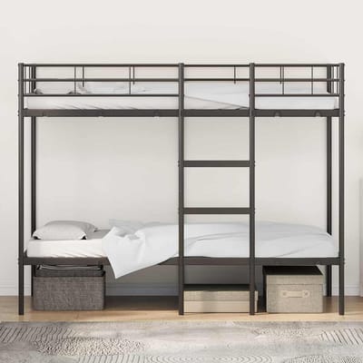 vidaXL - Stapelbed - zonder - matras - 100x190 - cm - staal - zwart