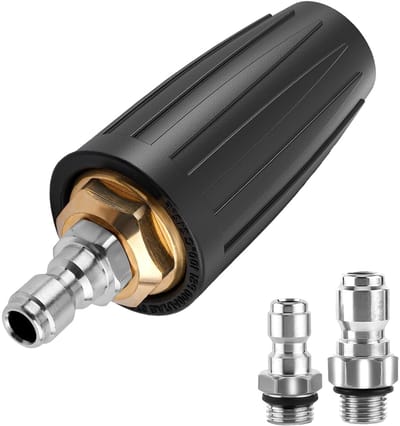 Dailygoods- Turbo-mondstuk 4000PSI - Roterende Sproeier - Hogedrukreiniger - Snelkoppelingen 1/4"/3/8" - Roestvrij Staal - Keramische Spuitmonden