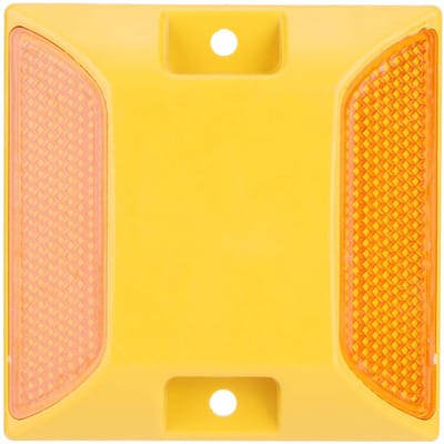 Dailygoods- Wegreflectoren 6PCS - Dubbele Gele Plastic Reflectoren - Veiligheidsmarkers - Slijtvast - Duurzaam - Hoogwaardige Reflecterende Vering - Wegmarkering