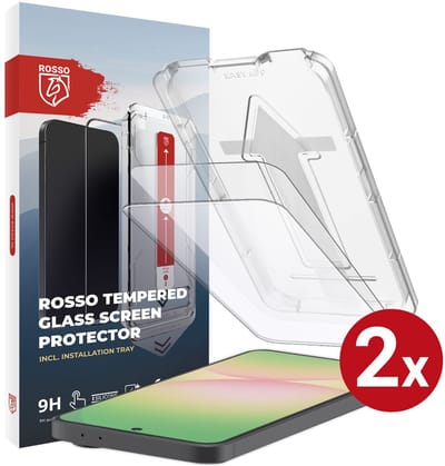 Rosso Screenprotector Geschikt voor Samsung Galaxy A56 / S24 FE | 9H Tempered Glass | Beschermglas | Glasplaatje | Case Friendly | Met Installatietray | Eenvoudige montage | 2-Pack