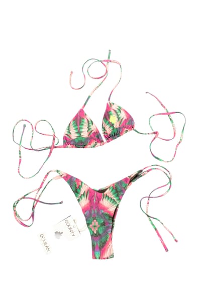 Bikini driehoek vrouw County Of Milan fantasie roze/bel vleugels
