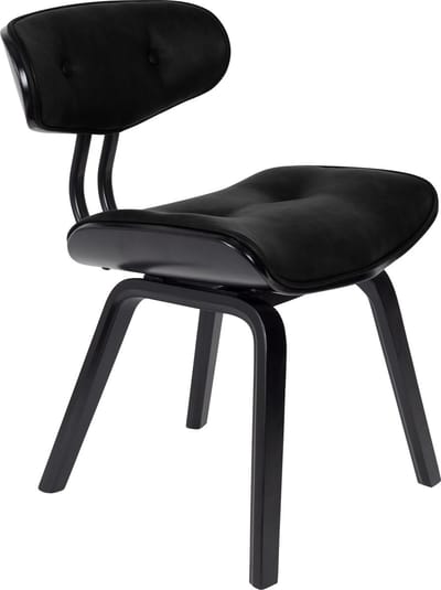 Dutchbone Blackwood Eetkamerstoel Zwart/ Kunstleer Zwart