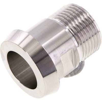 Din 11851 Melkkoppeling 44 Laspuntstuk G1" Buitendraad RVS