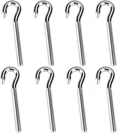 8-delige Set Schroefhaken van 304 RVS A2-70 voor Binnen en Buiten - Duurzame Haakschroeven met Ring voor Hangaccessoires en Bevestigingen