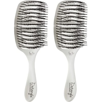 2x Olivia Garden Essential Care Flex Fijn haar Ice Wit