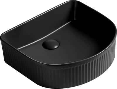 Mexen Grovo opbouw wastafel geribbeld 41 x 36 cm, mat zwart - 22304285