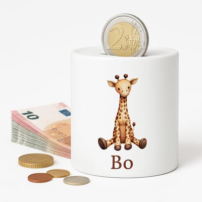 Kraamcadeau met Naam - Spaarpot Giraf Gepersonaliseerd - Keramiek