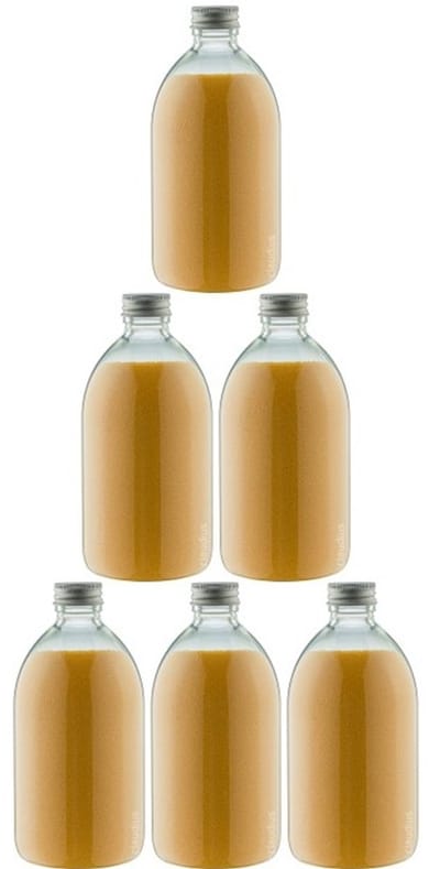 Scrubzout Appel-kaneel - 650 gram - Fles met aluminium dop - set van 6 stuks - Hydraterende Lichaamsscrub
