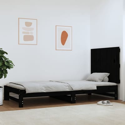 vidaXL - Wandhoofdbord - 82,5x3x60 - cm - massief - grenenhout - zwart