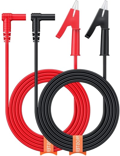 Multimeter Kabel Set - Testkabels Meetkabel - Elektronica Testen - Geïsoleerde Krokodillenklemmen - 1 meter 15A - Rood Zwart